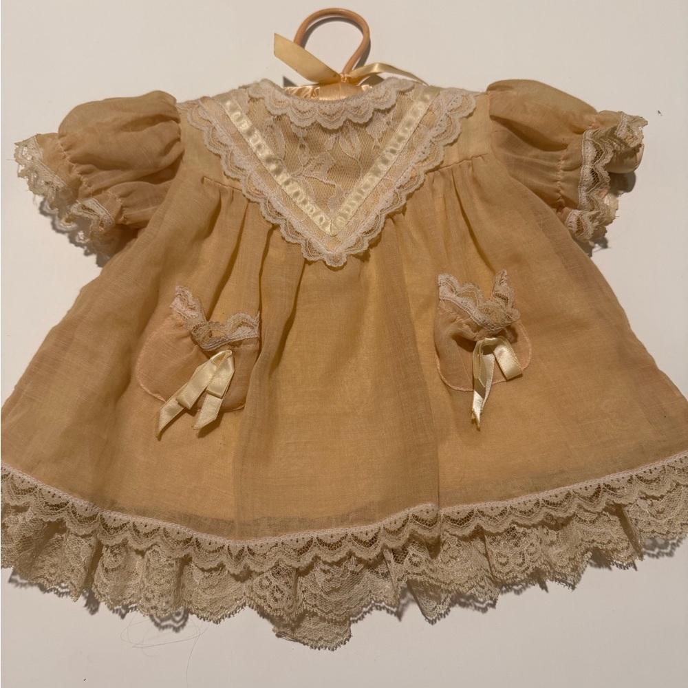 Jessica McClintock Lace Trimmed Baby Dress